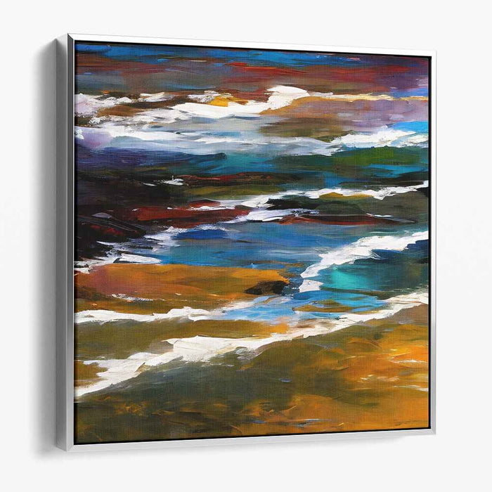 Colorful Ripples: Abstract Landscape Canvas Art