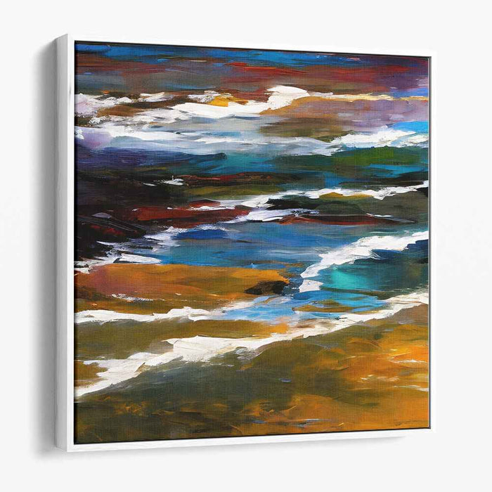 Colorful Ripples: Abstract Landscape Canvas Art