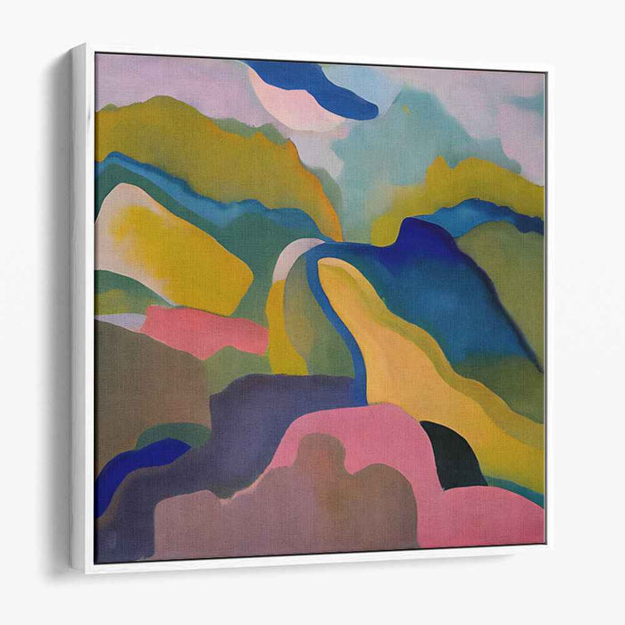 Chaos Blooms Beyond the Horizon: Abstract Expressionist Colorful Landscape Canvas Art Print