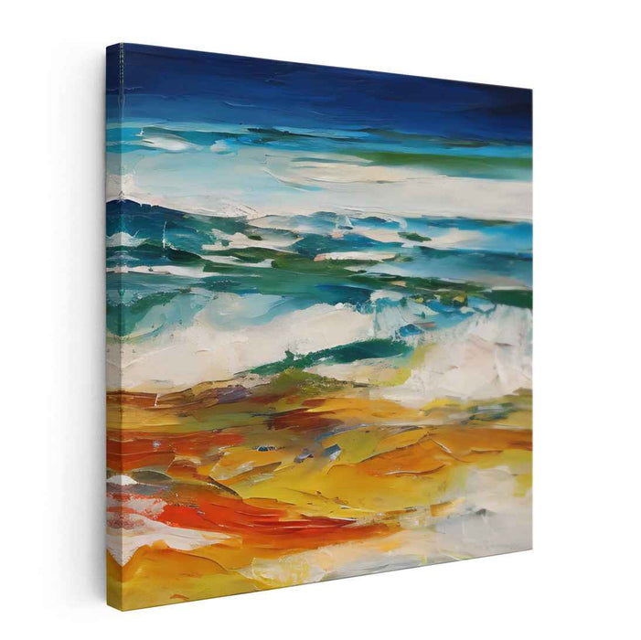 Tidal Impressions: Abstract Seashore Canvas Art