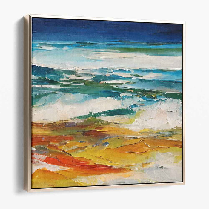 Tidal Impressions: Abstract Seashore Canvas Art