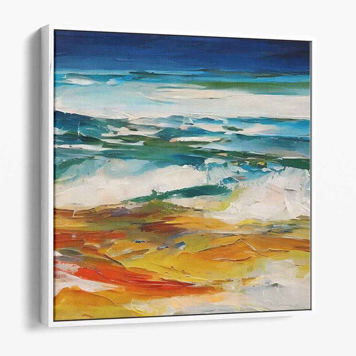 Tidal Impressions: Abstract Seashore Canvas Art