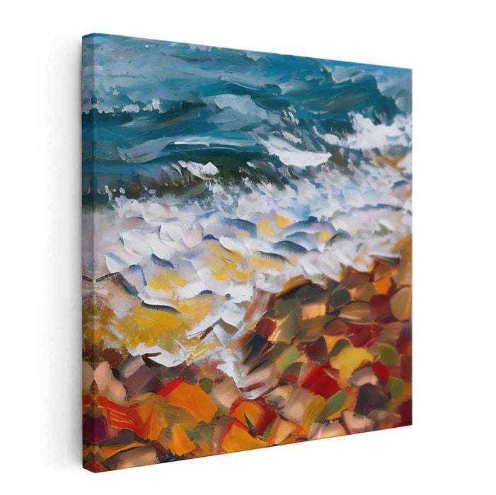 Fluidity Unbound: Dynamic Seascape in Oil Canvas Art