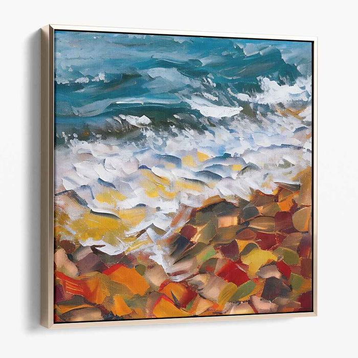 Fluidity Unbound: Dynamic Seascape in Oil Canvas Art
