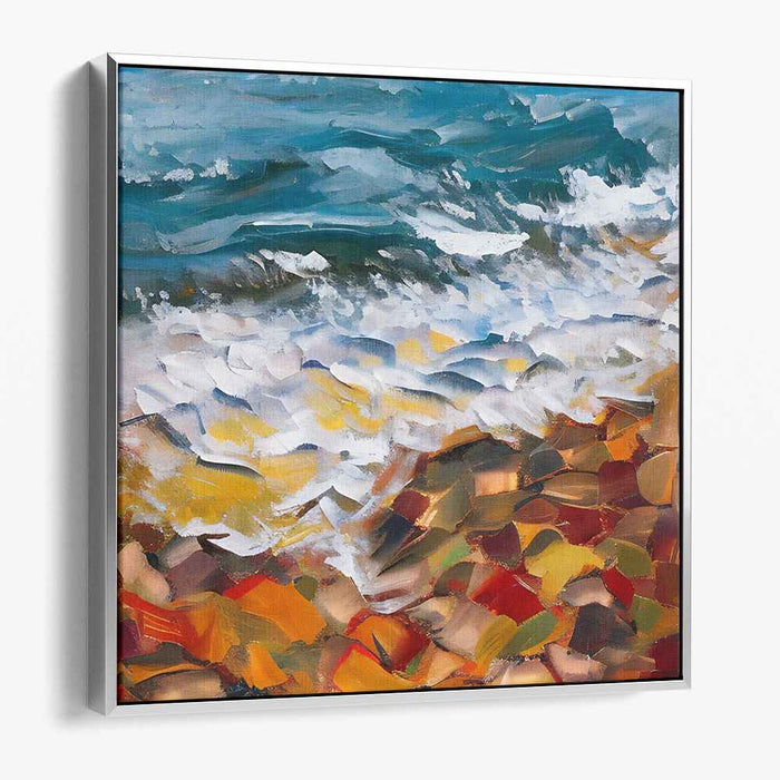 Fluidity Unbound: Dynamic Seascape in Oil Canvas Art