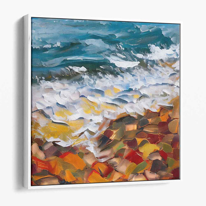Fluidity Unbound: Dynamic Seascape in Oil Canvas Art