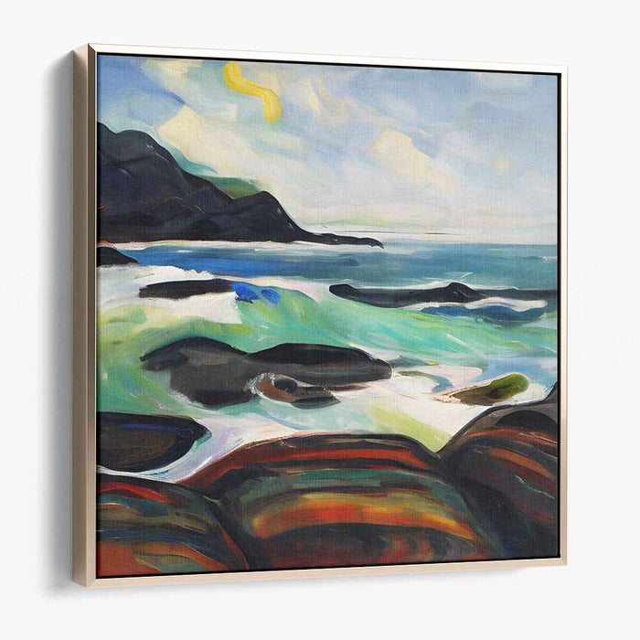 Ethereal Abyssal Depths: Dynamic Seascape Canvas Art Print