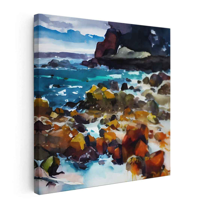 Glowing Depths Journey: A Luminous Seascape Adventure Canvas Art