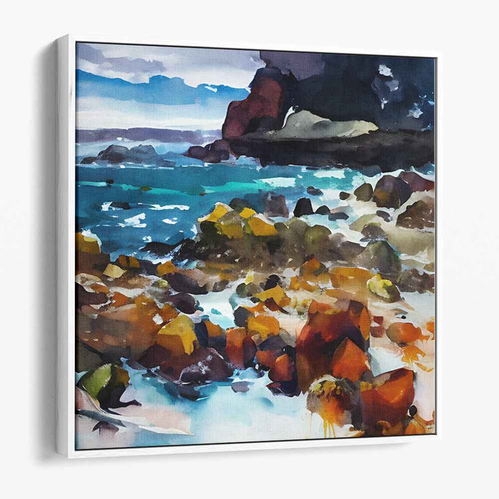Glowing Depths Journey: A Luminous Seascape Adventure Canvas Art