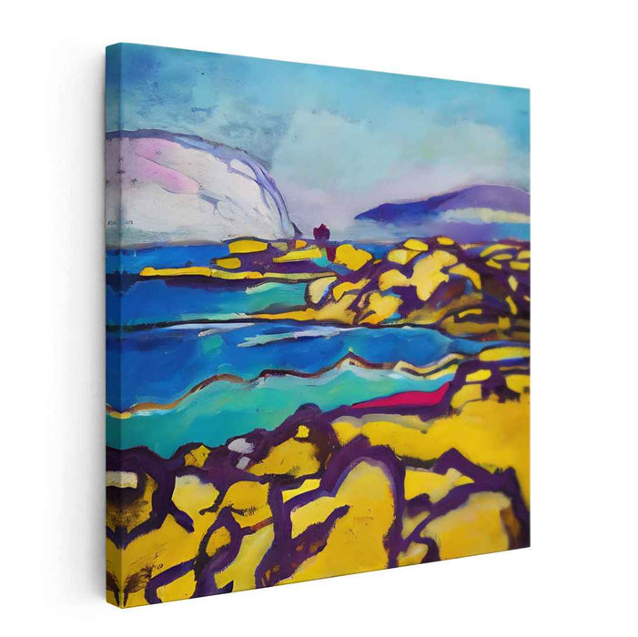Radiant Coastline: Vibrant Coastal Landscape Canvas Art Print