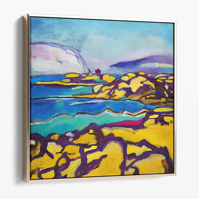 Radiant Coastline: Vibrant Coastal Landscape Canvas Art Print