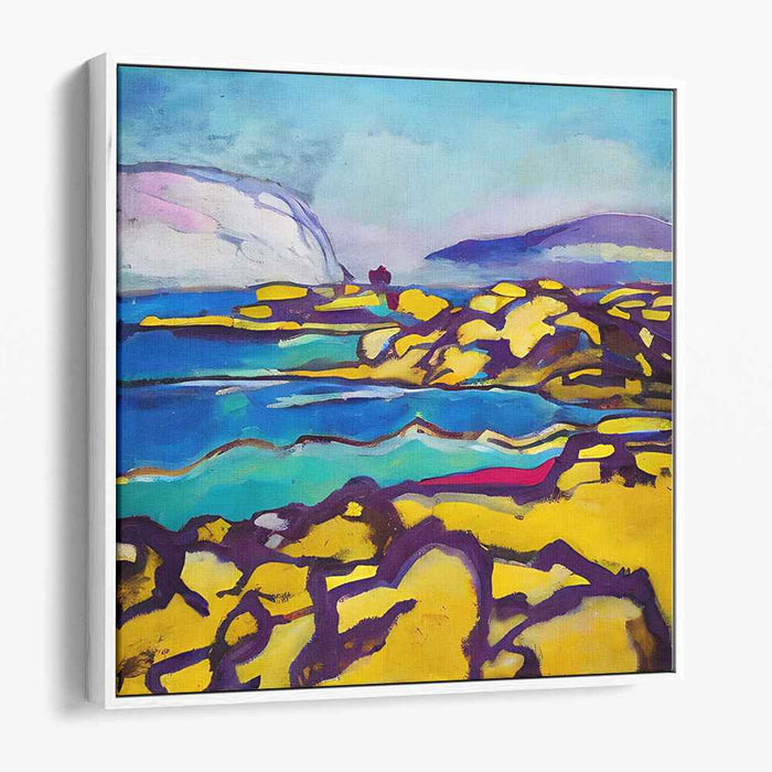 Radiant Coastline: Vibrant Coastal Landscape Canvas Art Print