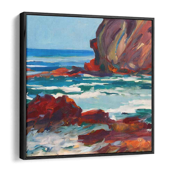 Ethereal Tides Unleashed: Vivid Seascape Oil Painting
