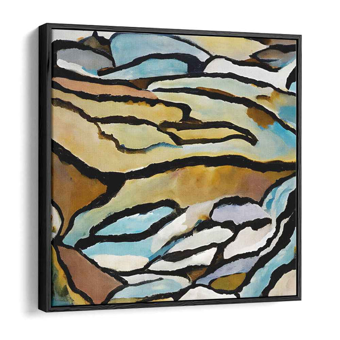 Golden Rhythms of Nature: Abstract Landscape in Warm Earth Tones Canvas Art