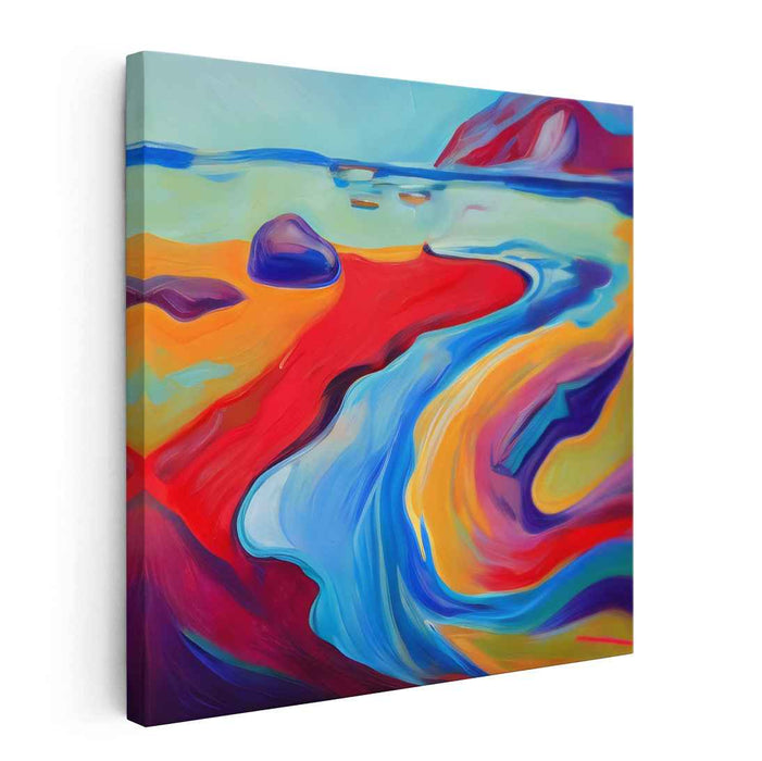 Luminous Tides: Abstract Expressionist and Surrealist Color Journey Canvas Art
