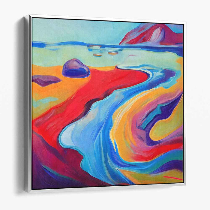 Luminous Tides: Abstract Expressionist and Surrealist Color Journey Canvas Art