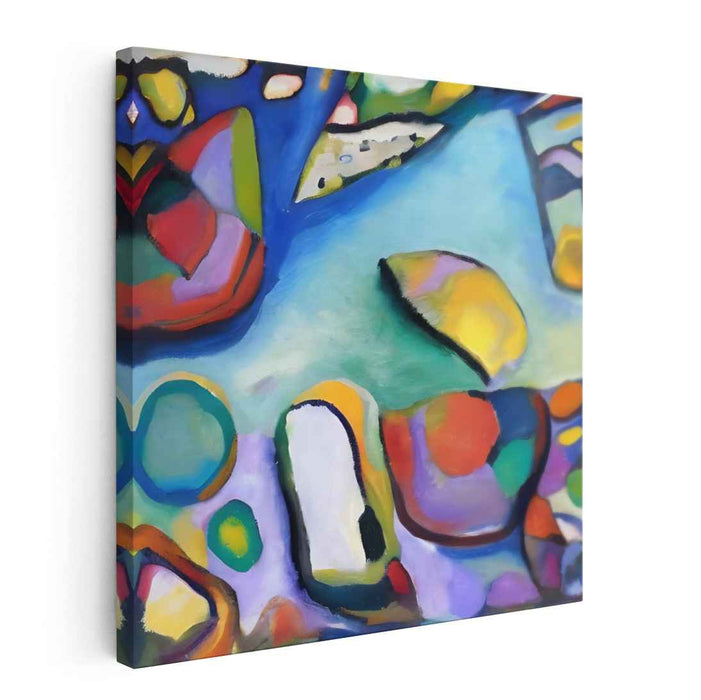 Tangential Echoes Dance: Abstract Geometric Dance Canvas Art Print