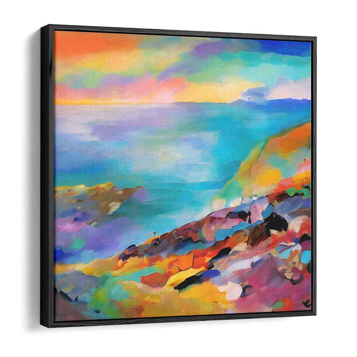 Dusk Tide Abstraction: Abstract Coastal Sunset Canvas Art Print