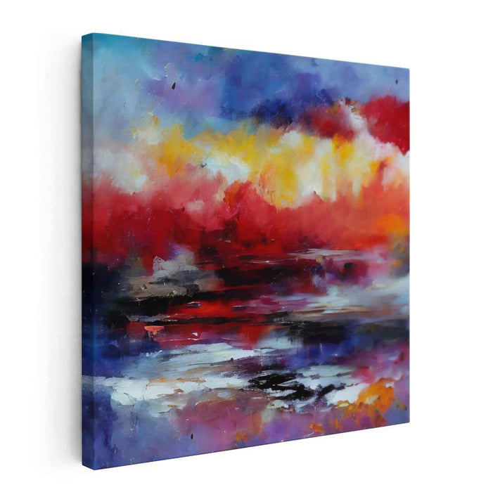 Vibrant Fusion Melody: Abstract Expressionist Color Symphony Canvas Art