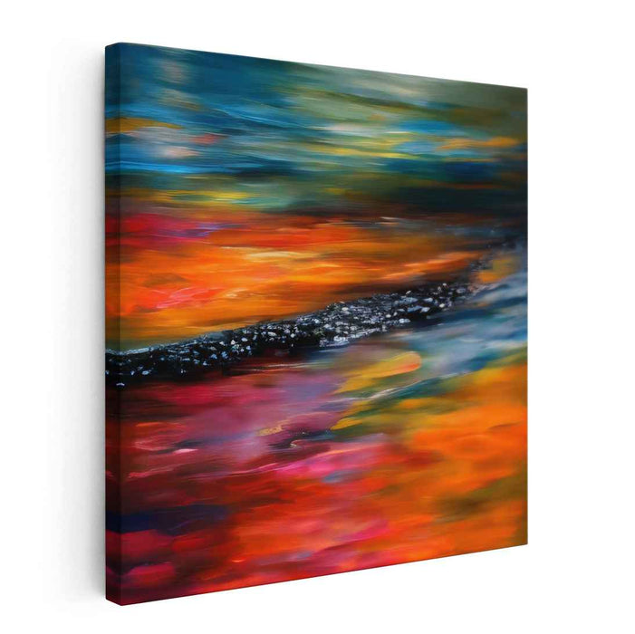 Energized Hues: Abstract Expressionist Color Symphony Canvas Art Print