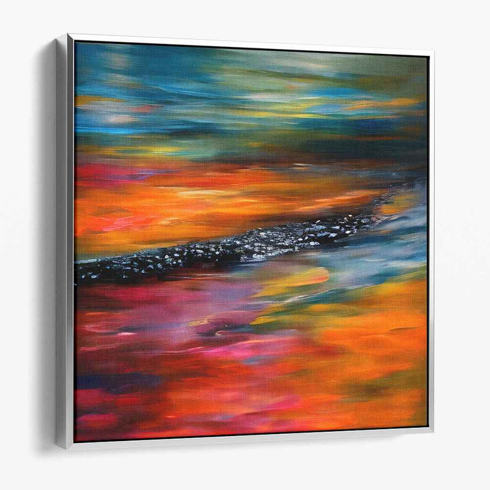 Energized Hues: Abstract Expressionist Color Symphony Canvas Art Print