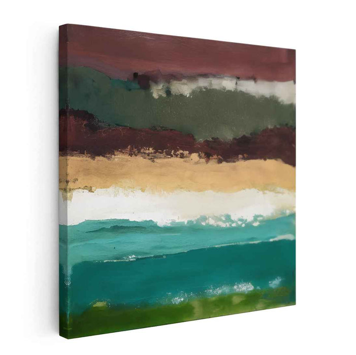 Earthen Horizon: Abstract Landscape in Earthy Tones Canvas Art