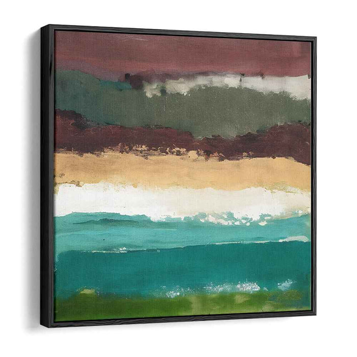 Earthen Horizon: Abstract Landscape in Earthy Tones Canvas Art