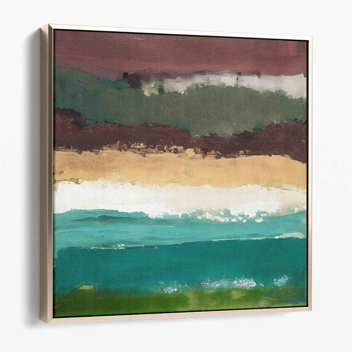 Earthen Horizon: Abstract Landscape in Earthy Tones Canvas Art