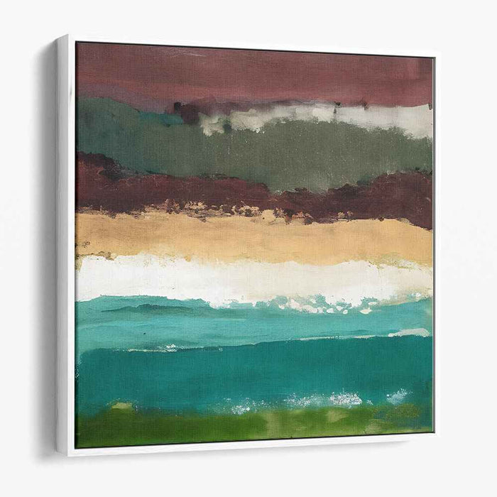 Earthen Horizon: Abstract Landscape in Earthy Tones Canvas Art