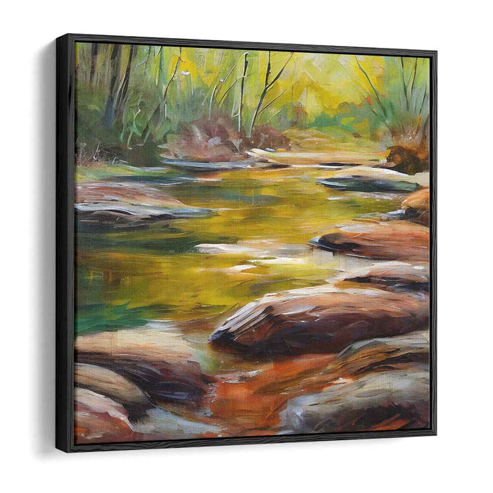 Whispers of Rustling Leaves: Tranquil Stream in Autumn Canvas Art