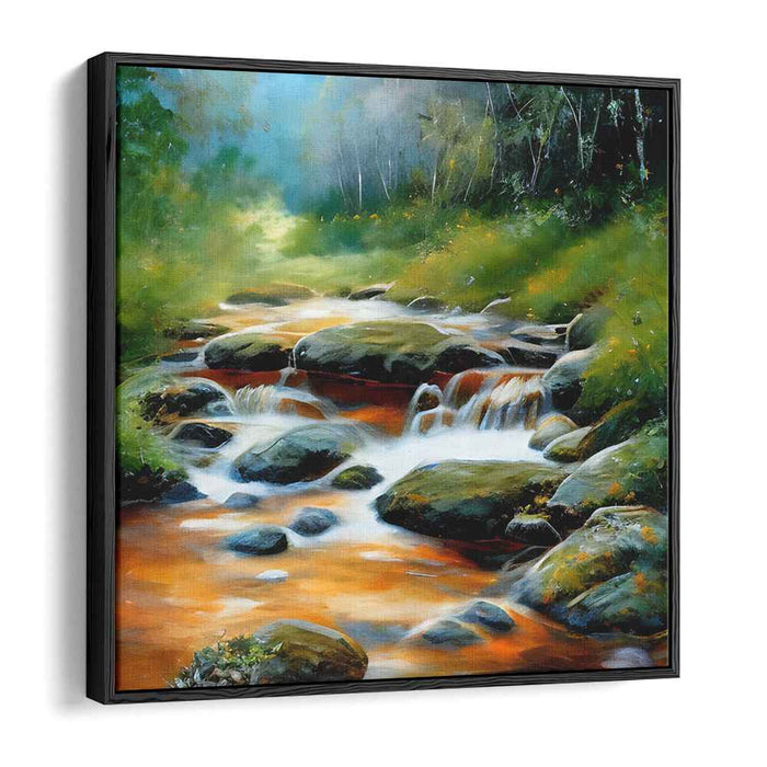 Mystic Waterscapes: Luminous River Landscape Canvas Art