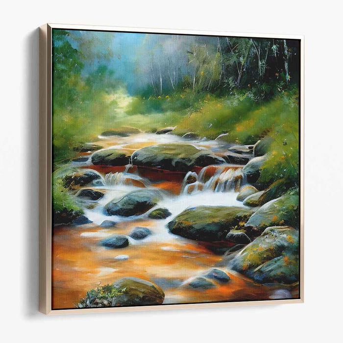 Mystic Waterscapes: Luminous River Landscape Canvas Art