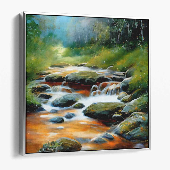 Mystic Waterscapes: Luminous River Landscape Canvas Art