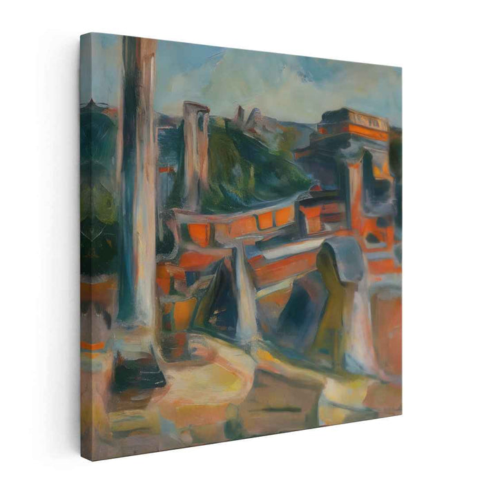 Colorful Horizon Journeys: Abstract Expressionist Landscape Canvas Art Print