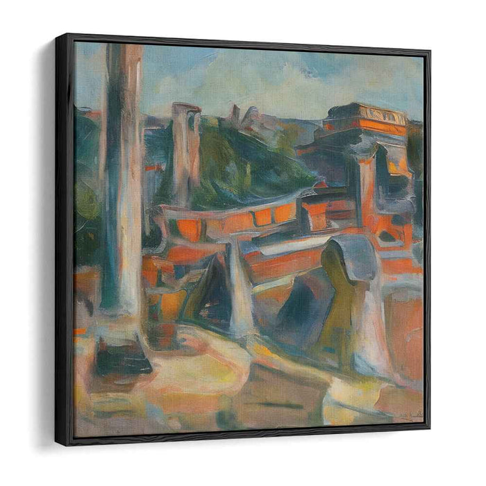 Colorful Horizon Journeys: Abstract Expressionist Landscape Canvas Art Print