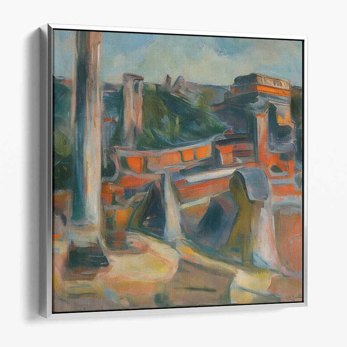 Colorful Horizon Journeys: Abstract Expressionist Landscape Canvas Art Print