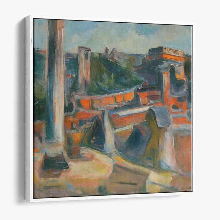 Colorful Horizon Journeys: Abstract Expressionist Landscape Canvas Art Print