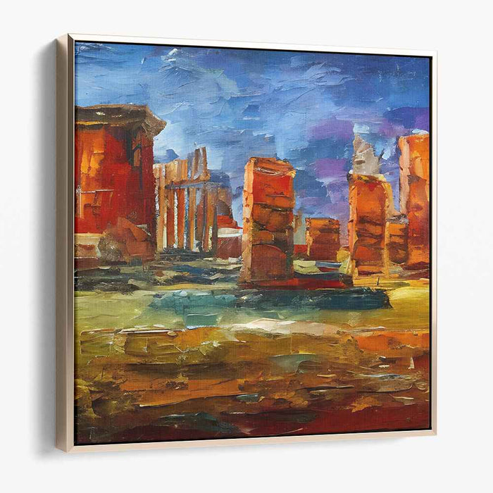 Echoes Of Lost Civilization: Ancient Ruins in Luminous Light Canvas Art Print