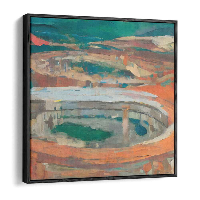 Versatile Terrain Symphony: Abstract Expressionist Landscape in Vivid Colors Canvas Art