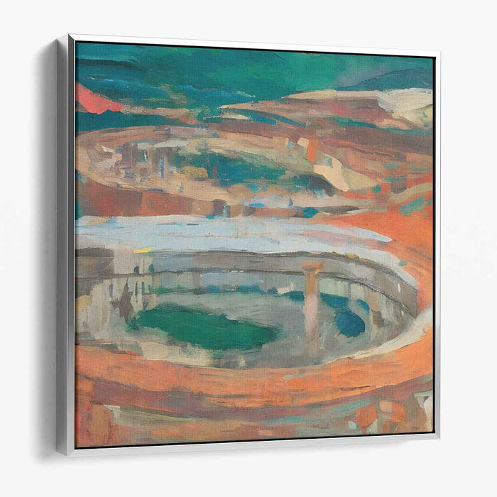 Versatile Terrain Symphony: Abstract Expressionist Landscape in Vivid Colors Canvas Art