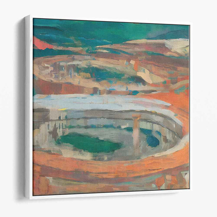 Versatile Terrain Symphony: Abstract Expressionist Landscape in Vivid Colors Canvas Art
