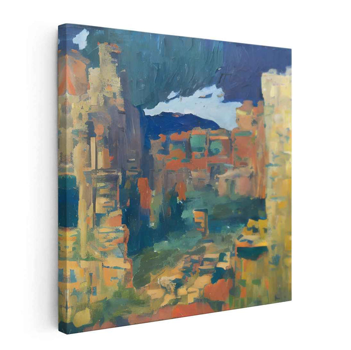 Colorful Remnants Dance With Light: Impressionist Ruins in Vibrant Hues Canvas Art