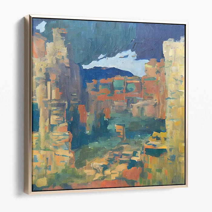 Colorful Remnants Dance With Light: Impressionist Ruins in Vibrant Hues Canvas Art