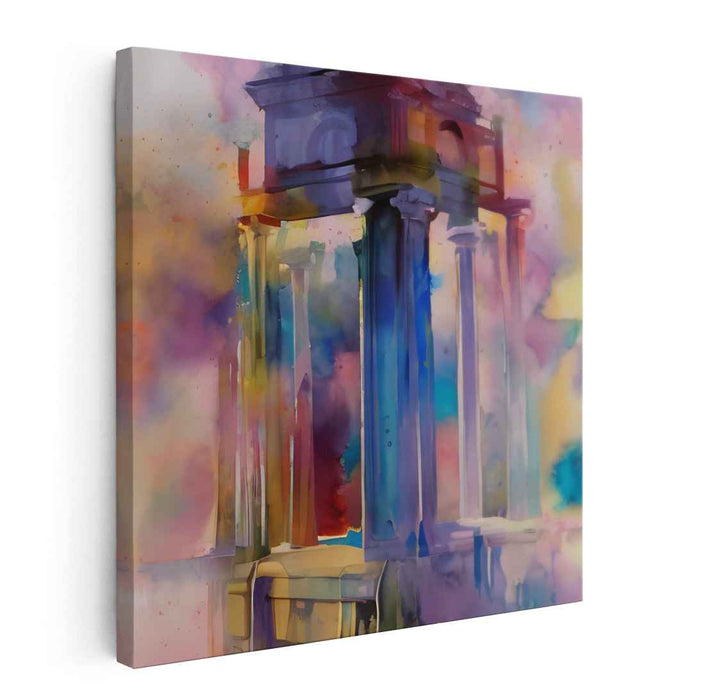 Architectural Whimsy: Abstract Watercolor Architectural Fantasy