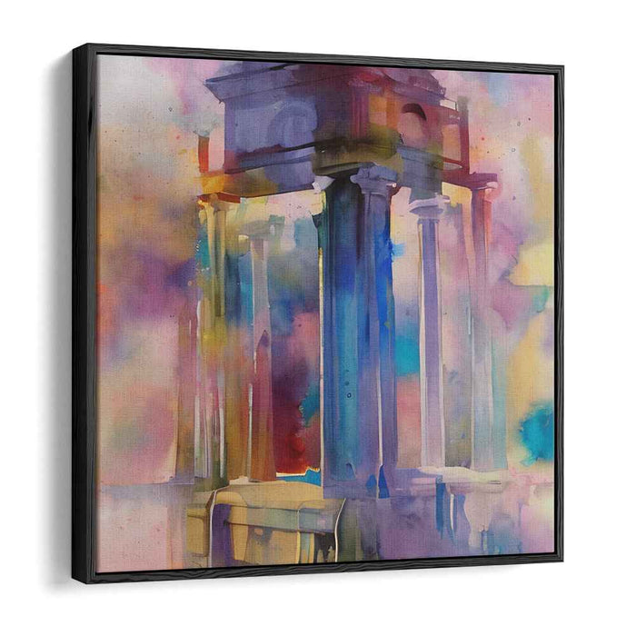 Architectural Whimsy: Abstract Watercolor Architectural Fantasy