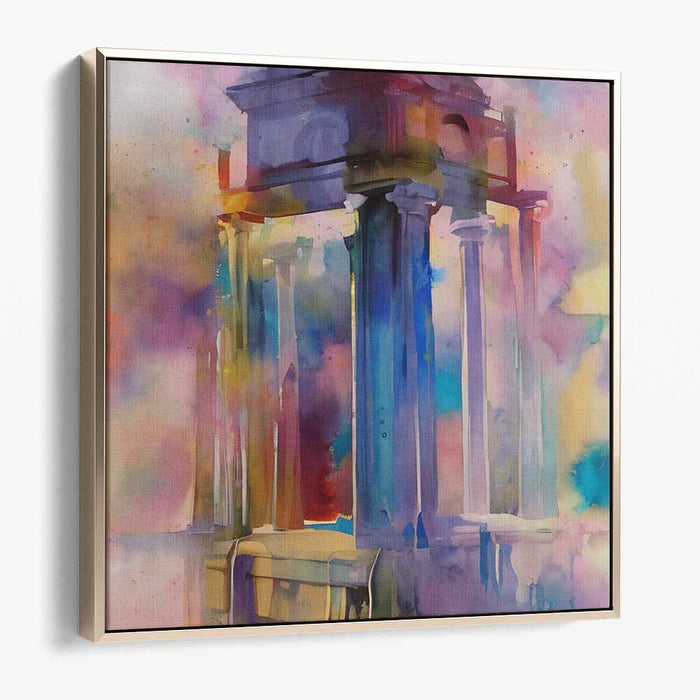 Architectural Whimsy: Abstract Watercolor Architectural Fantasy