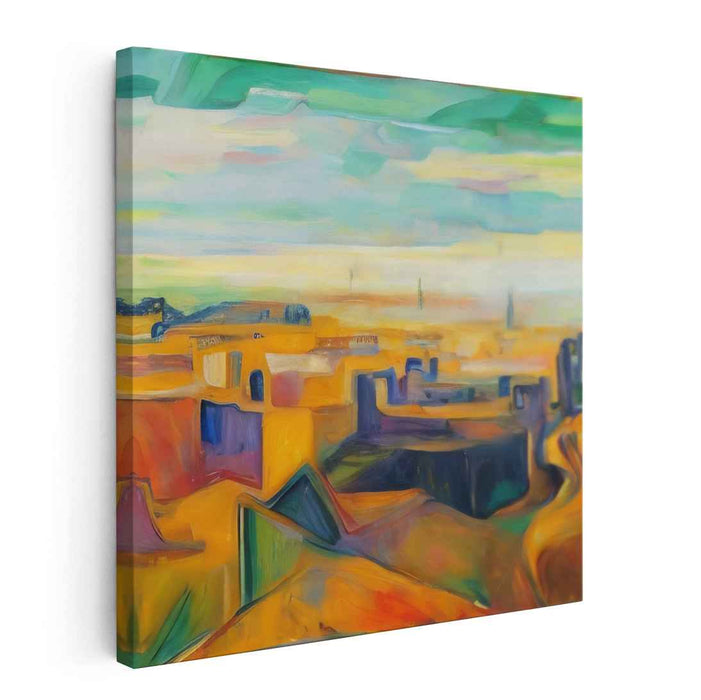 Dreamscape City: Abstract Urban Landscape in Vibrant Hues