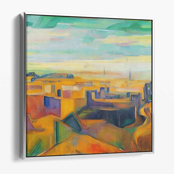 Dreamscape City: Abstract Urban Landscape in Vibrant Hues