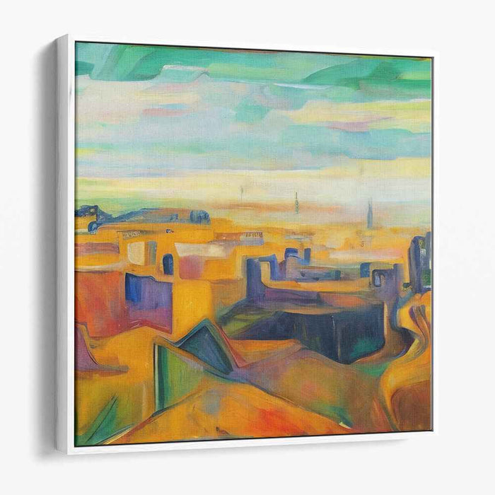 Dreamscape City: Abstract Urban Landscape in Vibrant Hues