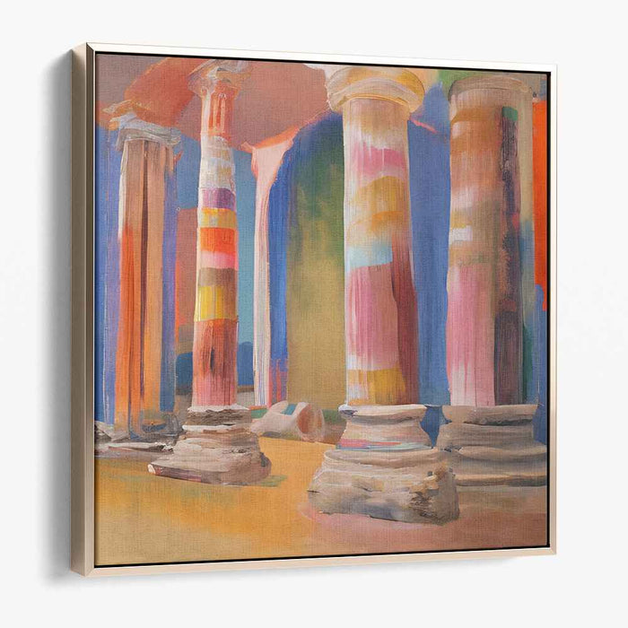 Timeless Transformation: Abstract Expressionist Columns Canvas Art Print